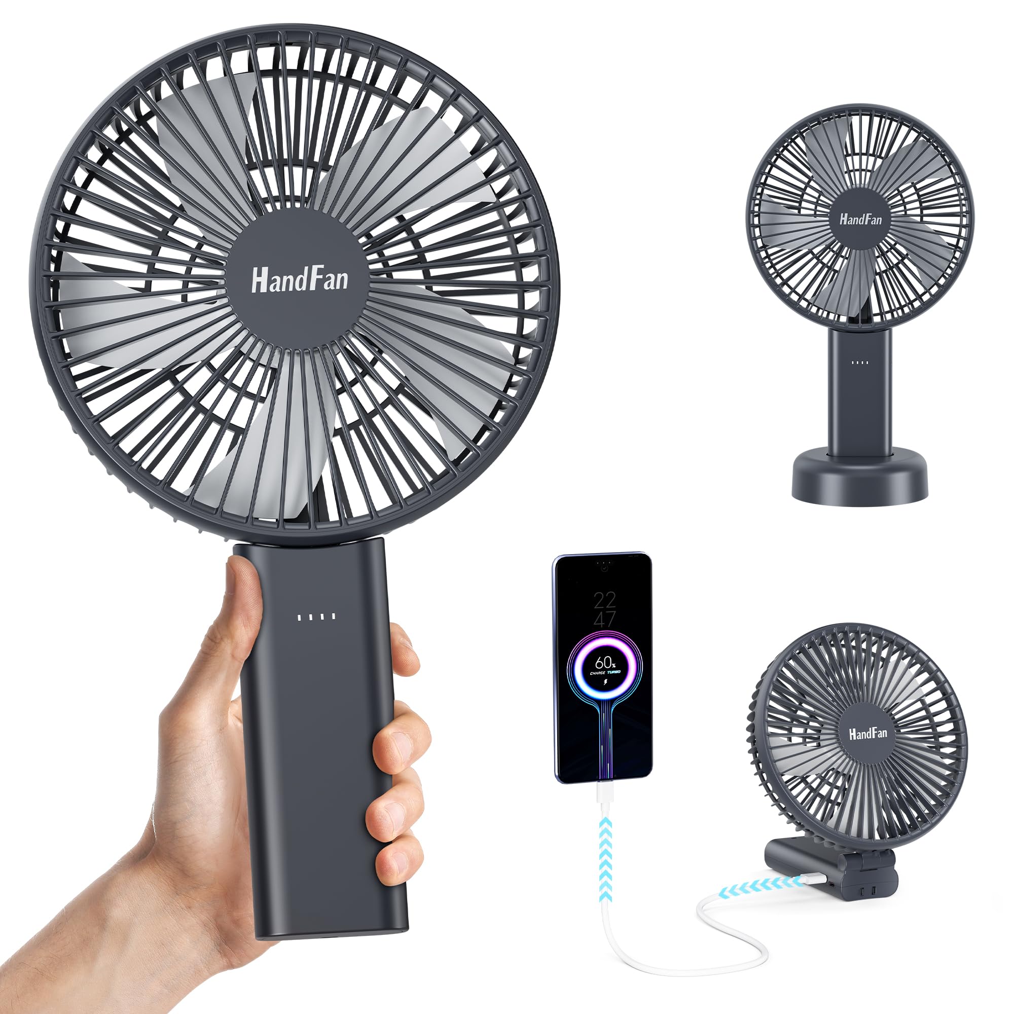 HandFan Portable Small and Large 4000mAh 6 Adjustable Hot Flash Response Fan, Size, 16.5cm Diameter, Type-C Rechargeable, Built-in Battery, темно-сірий
HandFan Portable Small and Large 4000mAh 6 Adjustable Hot Flash Response Fan, Size, 16.5cm Diameter, Type-C Rechargeable, Built-in Battery, темно-сірий