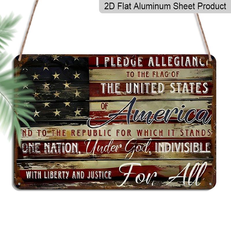 2D Flat Rustic American Sign Rustic Aluminum American Style 8x12 Inch Sign U.S. Flag Design Pledge of Allegiance & Liberty Quote 20*30cm
2D Flat Rustic American Sign Rustic Aluminum American Style 8x12 Inch Sign U.S. Flag Design Pledge of Allegiance & Liberty Quote 20*30cm