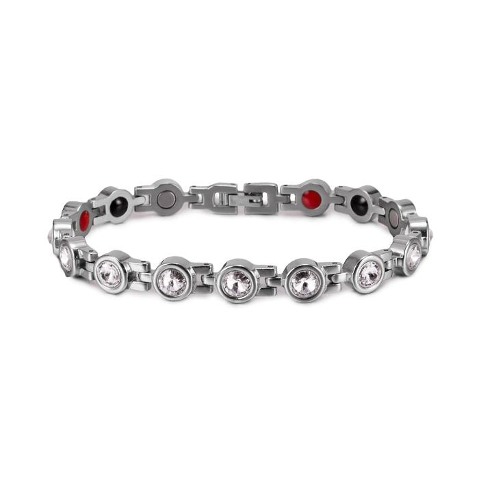 Magnet Health Bracelets AAA Zirconia Pink Stone Stainless Steel Bracelet Women Chain Therapy Arthritis Energy Bracelet for Women
Magnet Health Bracelets AAA Zirconia Pink Stone Stainless Steel Bracelet Women Chain Therapy Arthritis Energy Bracelet for Women