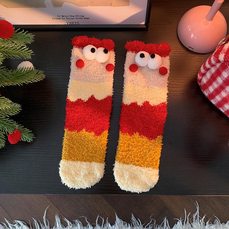 Женские носки в рождественском стиле, носки из кораллового флиса, носки-аксессуары с трехмерными большими глазами, забавные мультяшные теплые носки для пола, рождественские носки 1 pair
Женские носки в рождественском стиле, носки из кораллового флиса, носки-аксессуары с трехмерными большими глазами, забавные мультяшные теплые носки для пола, рождественские носки 1 pair