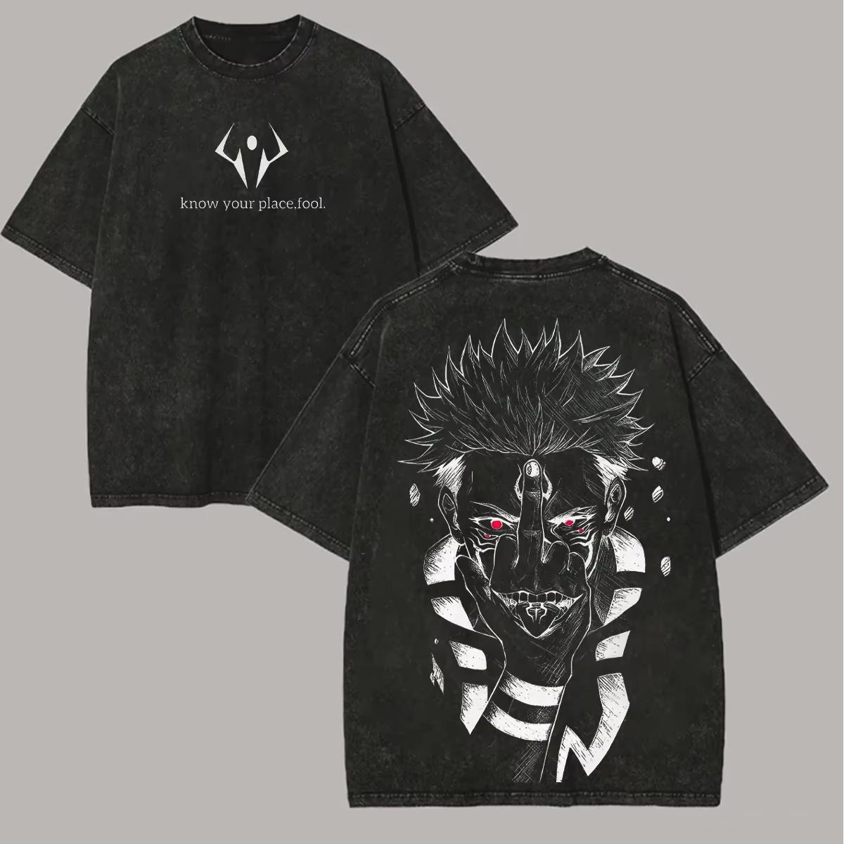 Ryomen Sukuna T Shirt Jujutsu Kaisen Men Vintage Acid Wash King of Curses Know Your Place Anime Graphic comfortable Streetwear M
Ryomen Sukuna T Shirt Jujutsu Kaisen Men Vintage Acid Wash King of Curses Know Your Place Anime Graphic comfortable Streetwear M