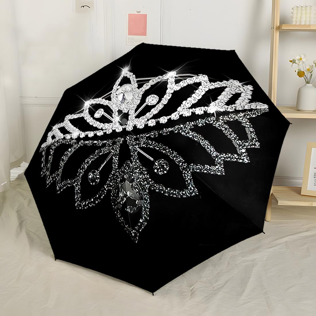 Queen Crown Roses Stars Automatic Umbrella Compact 8 Rib Design Foldable Design Travel Essential Fashionable Accessory
Queen Crown Roses Stars Automatic Umbrella Compact 8 Rib Design Foldable Design Travel Essential Fashionable Accessory