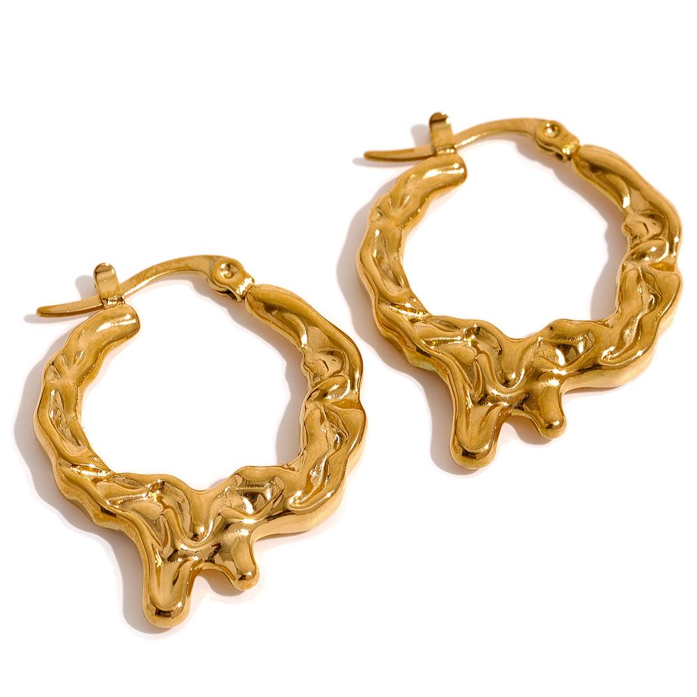 Yhpup Stainless Steel Metal Texture Statement Magma Style Golden Earrings Waterproof Jewelry Women Stylish Unique Accessories
Yhpup Stainless Steel Metal Texture Statement Magma Style Golden Earrings Waterproof Jewelry Women Stylish Unique Accessories