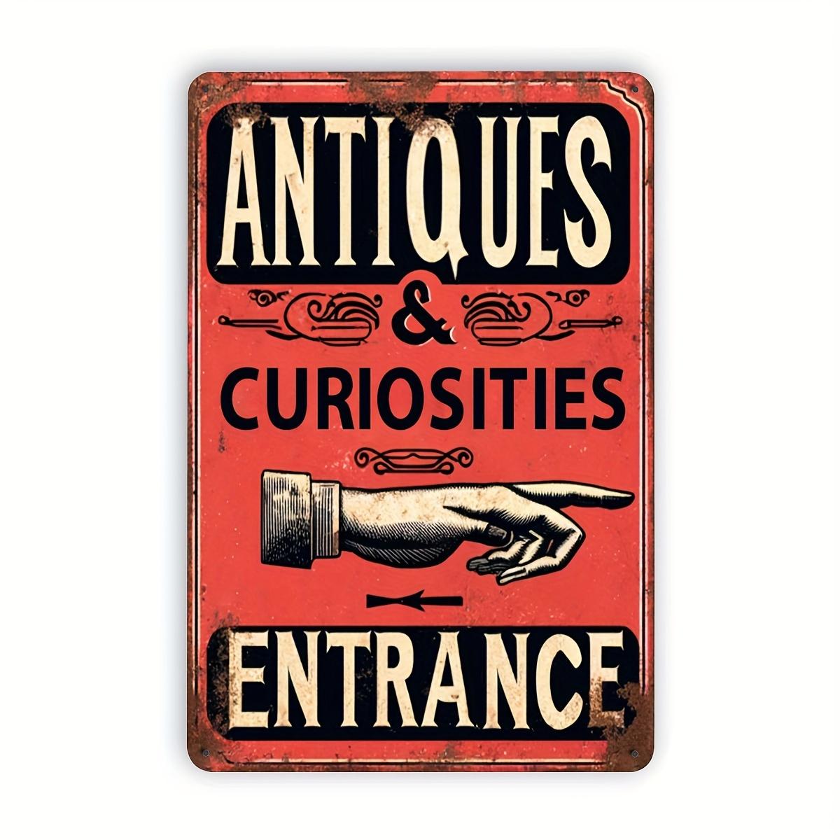 Vintage Antiques Curiosities Entrance Metal Tin Sign Set of 1 Waterproof and Dustproof Wall Art for Home Porch Shop Front 20x30cm(7.8x11.8inch)
Vintage Antiques Curiosities Entrance Metal Tin Sign Set of 1 Waterproof and Dustproof Wall Art for Home Porch Shop Front 20x30cm(7.8x11.8inch)