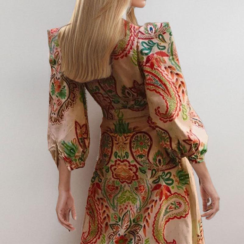 2025 Spring Festival new women s lapel style single-breasted printed bubble sleeve dress S
2025 Spring Festival new women s lapel style single-breasted printed bubble sleeve dress S