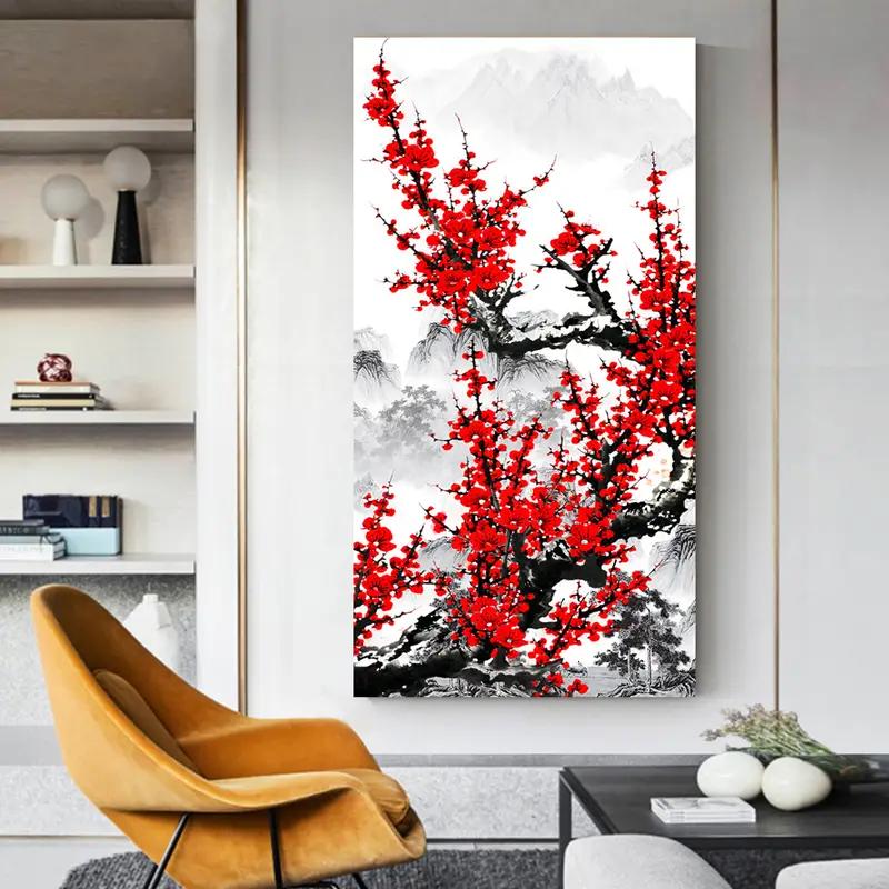 Red Plum Blossom Canvas Wall Art Print, Frameless Ink Painting Poster for Home Office, Living Room, Classroom Decor, Modern Art 20x40cm No Framed
Red Plum Blossom Canvas Wall Art Print, Frameless Ink Painting Poster for Home Office, Living Room, Classroom Decor, Modern Art 20x40cm No Framed