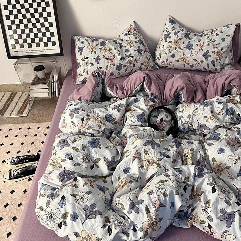 Korean Style Ins Retro Fresh Floral Washed Cotton Bed Four Piece Duvet Set, Student Dormitory Bed Sheet Three Piece Set 150x200 3pcs
Korean Style Ins Retro Fresh Floral Washed Cotton Bed Four Piece Duvet Set, Student Dormitory Bed Sheet Three Piece Set 150x200 3pcs