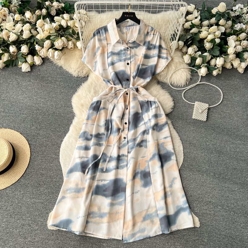 Elegant Dress Women s Summer Dress New Arrival Elegance Print Shirt Skirt Stylish Pocket Waist-Tight Single-Breasted Dress Ash spiced apricot One size
Elegant Dress Women s Summer Dress New Arrival Elegance Print Shirt Skirt Stylish Pocket Waist-Tight Single-Breasted Dress Ash spiced apricot One size