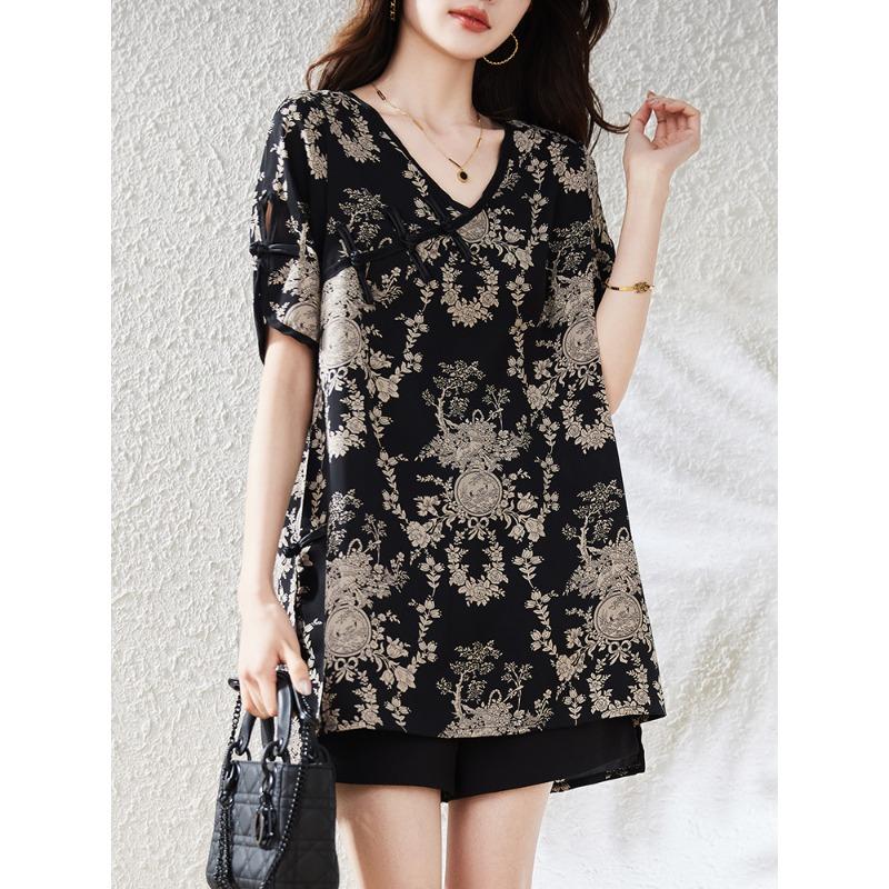 DIMANAF 2024 Новая футболка больших размеров, летняя винтажная женская футболка с коротким рукавом и цветочным узором, базовые топы с круглым вырезом, большой размер L чёрный
DIMANAF 2024 Новая футболка больших размеров, летняя винтажная женская футболка с коротким рукавом и цветочным узором, базовые топы с круглым вырезом, большой размер L чёрный