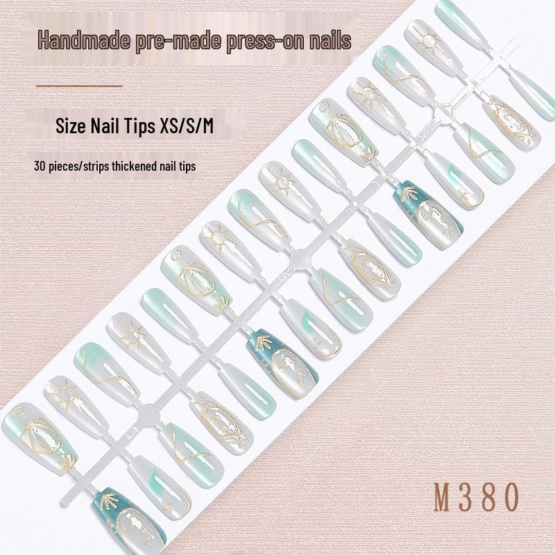 Aquarius Constellation Press-On Nails: High-End Blue-Green Cat Eye with Gold Foil Nail Art Stickers
Aquarius Constellation Press-On Nails: High-End Blue-Green Cat Eye with Gold Foil Nail Art Stickers