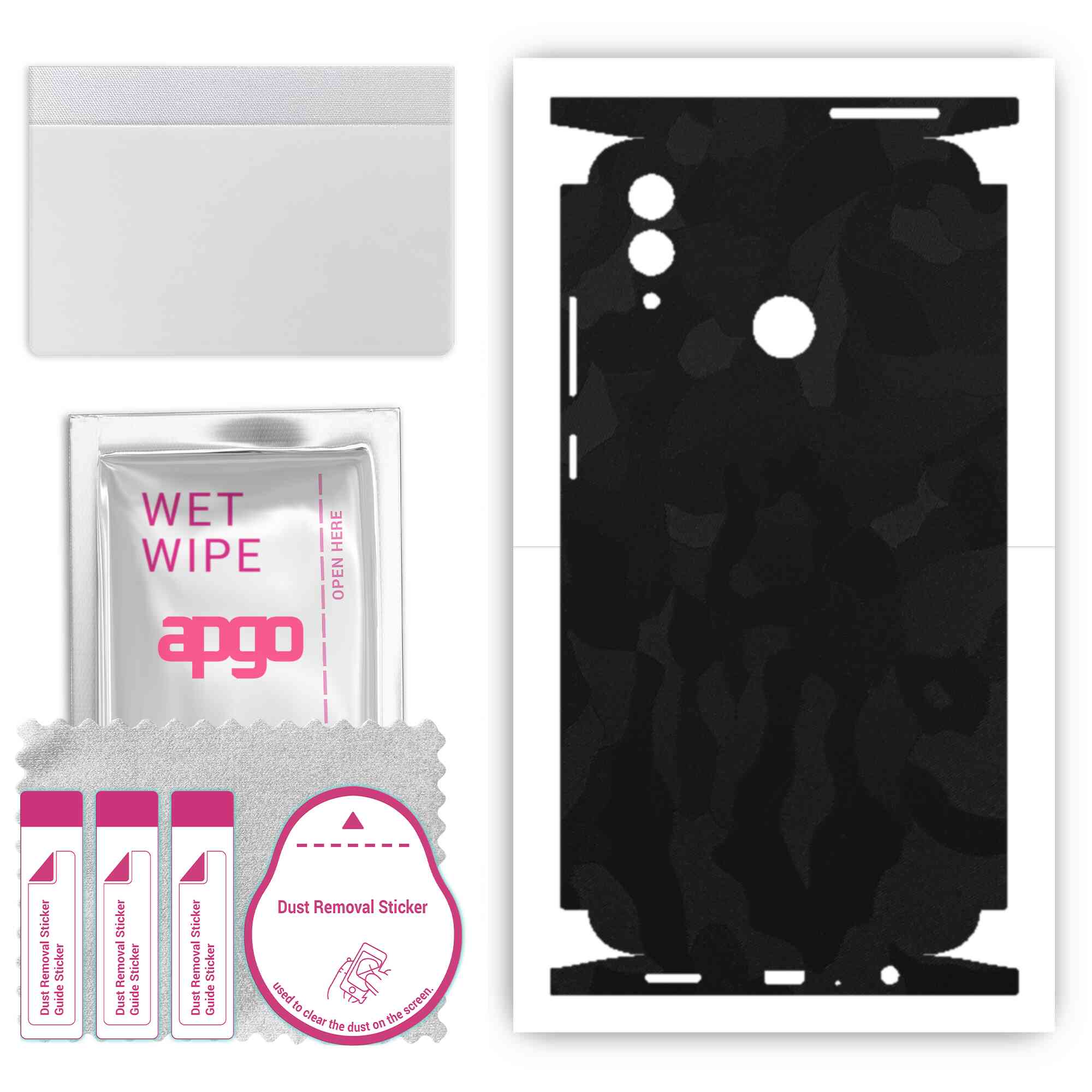 apgo Protective Skin Sticker for the back+sides compatible with Honor 10 Lite, Full Wrap Film, Foil, Vinyl - Pattern Black Camo
apgo Protective Skin Sticker for the back+sides compatible with Honor 10 Lite, Full Wrap Film, Foil, Vinyl - Pattern Black Camo