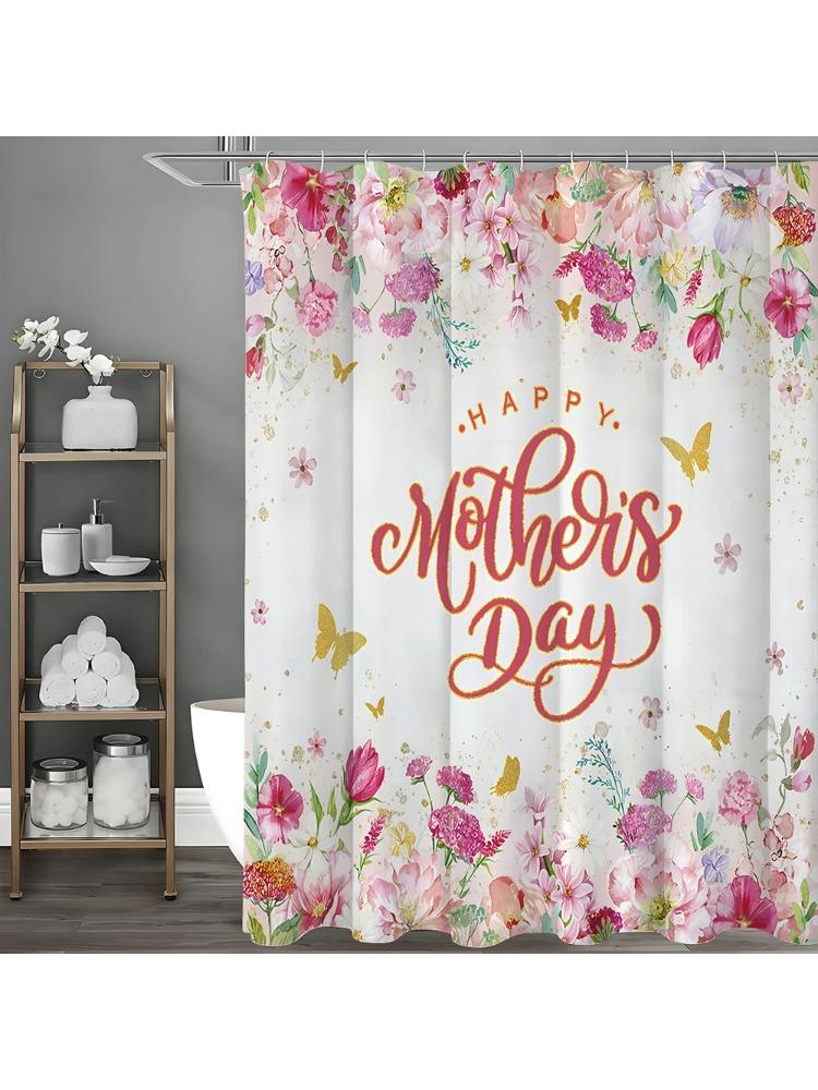 Mother S Day Floral Butterfly Shower Curtain, Bathroom Decorative Shower Curtain, Waterproof Shower Curtain With Hooks W60H190(CM)-1 Pcs
Mother S Day Floral Butterfly Shower Curtain, Bathroom Decorative Shower Curtain, Waterproof Shower Curtain With Hooks W60H190(CM)-1 Pcs