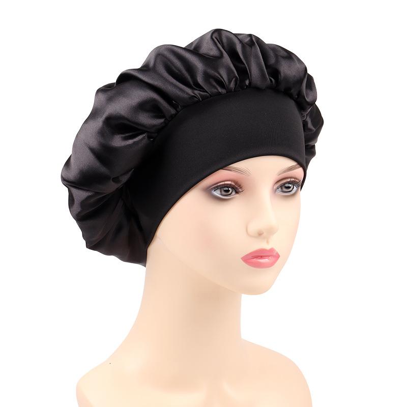 European And American Classic Solid Color Shower Cap Fashion Satin Wide-Brimmed Nightcap Ladies Chemotherapy Hat Hair Care Hat
European And American Classic Solid Color Shower Cap Fashion Satin Wide-Brimmed Nightcap Ladies Chemotherapy Hat Hair Care Hat