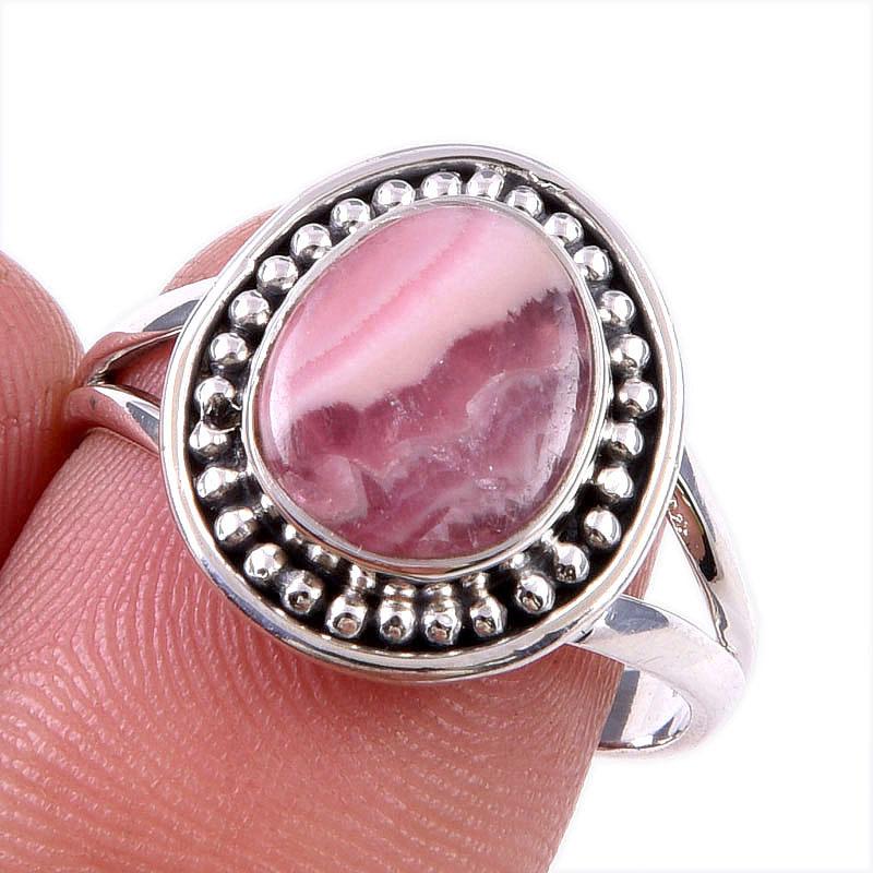 Natural Rhodochrosite Gemstone 925 Solid Sterling Silver Jewelry Ring S.8 d9m97
Natural Rhodochrosite Gemstone 925 Solid Sterling Silver Jewelry Ring S.8 d9m97