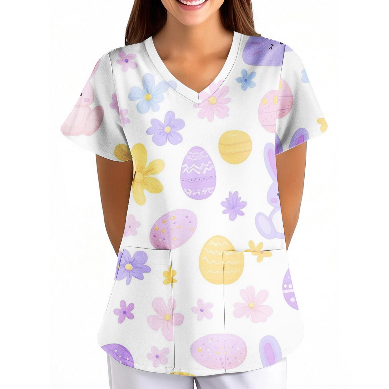Women s Easter Print Loose V-Neck Pocket Short-Sleeve Caregiver/ Uniform XL білий
Women s Easter Print Loose V-Neck Pocket Short-Sleeve Caregiver/ Uniform XL білий