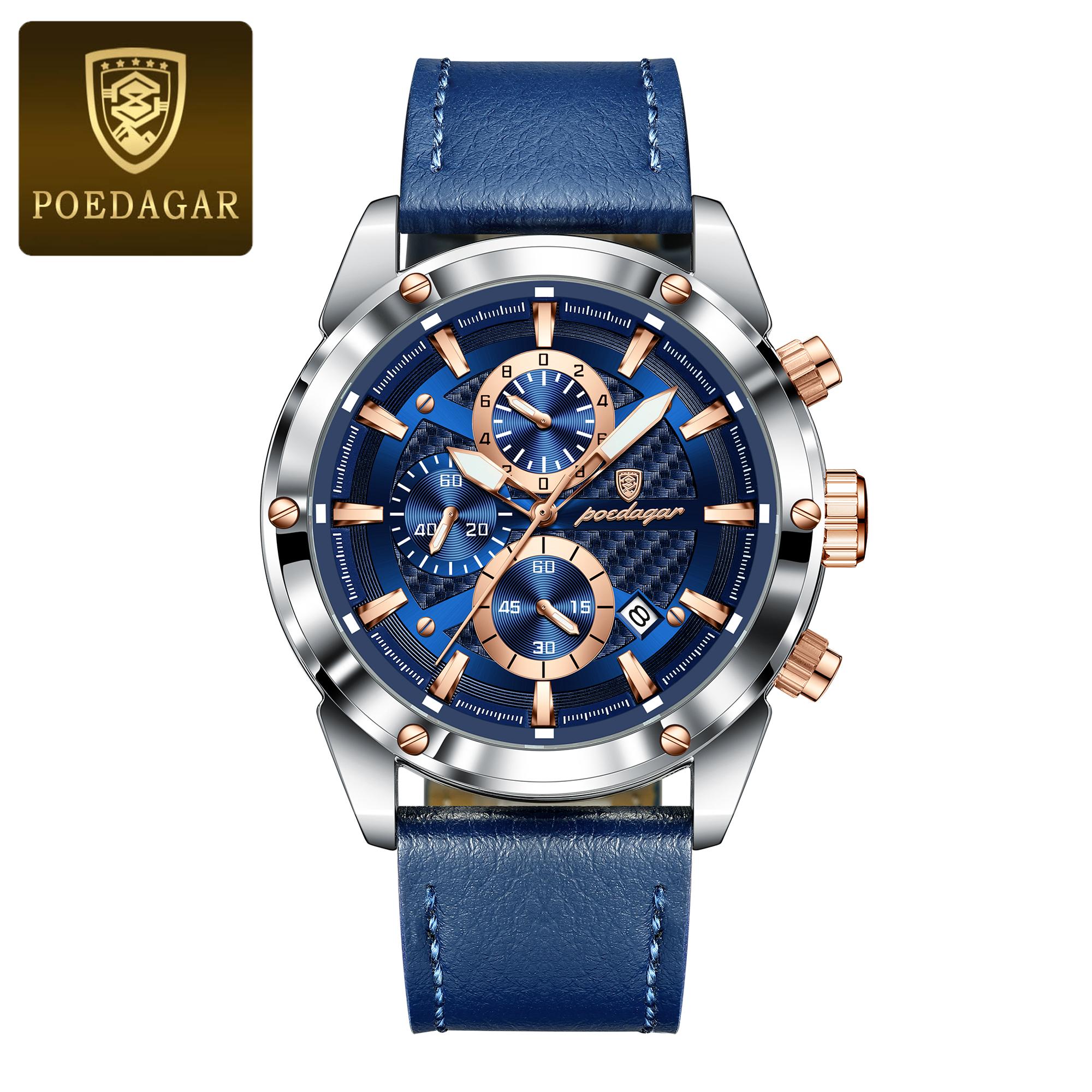 POEDAGAR Business Man Watch Waterproof Luminous Chronograph Date Original Watches for Men Leather Luxury Quartz Wristwatch синий/серебряный
POEDAGAR Business Man Watch Waterproof Luminous Chronograph Date Original Watches for Men Leather Luxury Quartz Wristwatch синий/серебряный
