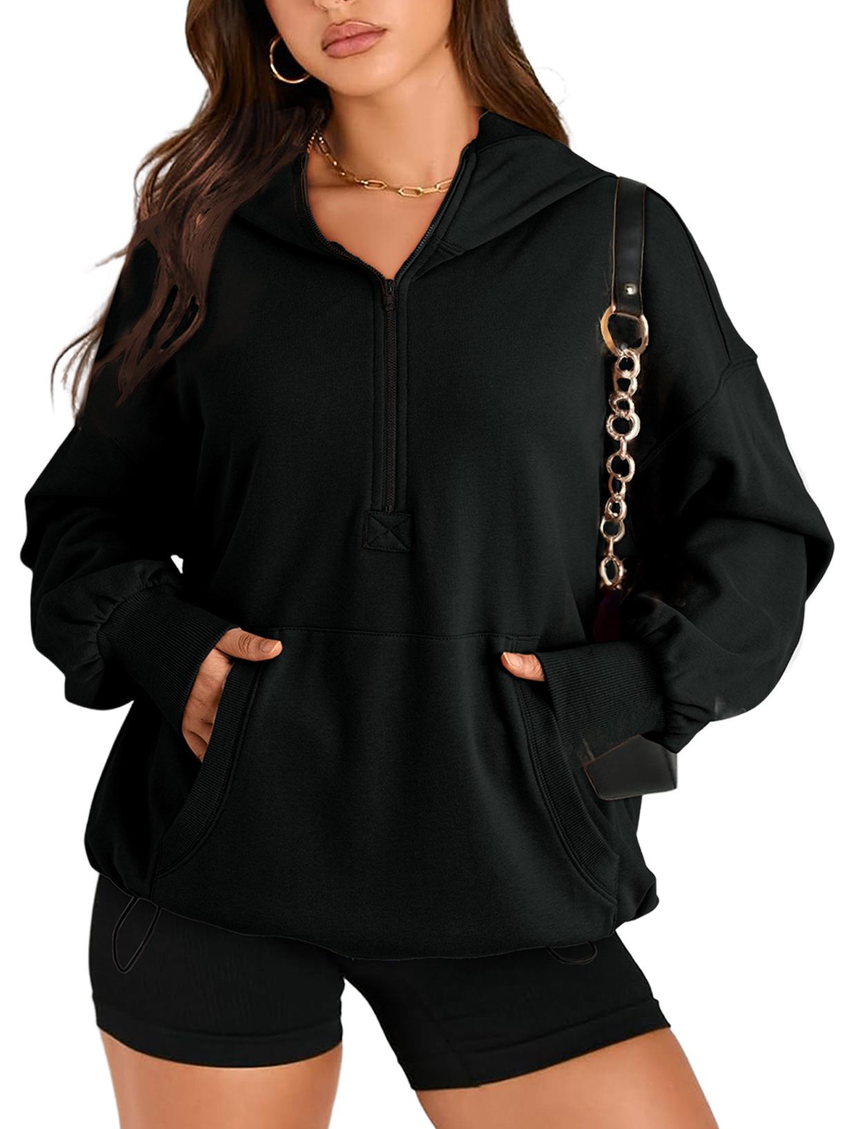 2026 Women s Autumn/Winter European & American Solid Color Long Sleeve Hooded Zip-Up Sweatshirt with Pockets XXL чорний
2026 Women s Autumn/Winter European & American Solid Color Long Sleeve Hooded Zip-Up Sweatshirt with Pockets XXL чорний