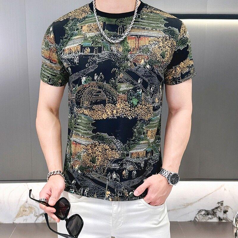 Ice Silk print Short-sleeved T-shirt Men s Summer Thin Breathable Top for Youth Casual Sports Hollow Half-sleeved Base Shirt 5XL чорний
Ice Silk print Short-sleeved T-shirt Men s Summer Thin Breathable Top for Youth Casual Sports Hollow Half-sleeved Base Shirt 5XL чорний
