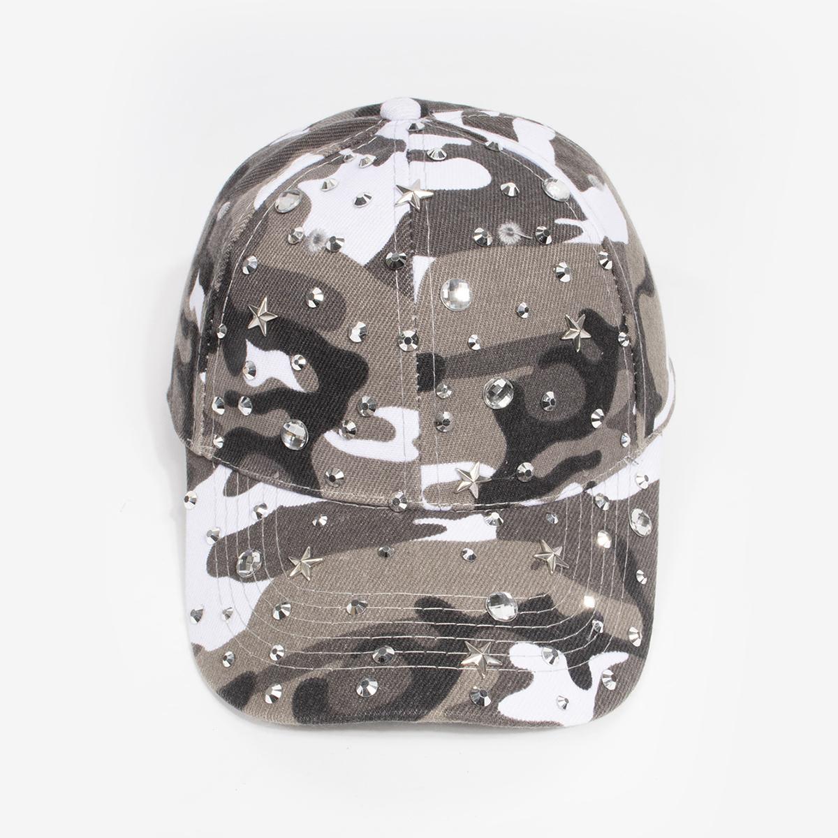Camouflage Baseball Cap with Star And Rhinestone Decor Military Green Adjustable Unisex Hat for All Seasons сірий колір
Camouflage Baseball Cap with Star And Rhinestone Decor Military Green Adjustable Unisex Hat for All Seasons сірий колір