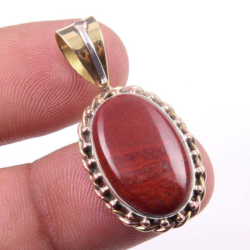 Natural Red Jasper Gemstone 925 Solid Sterling Silver TwoTone Pendant 1.50 a5g14
Natural Red Jasper Gemstone 925 Solid Sterling Silver TwoTone Pendant 1.50 a5g14