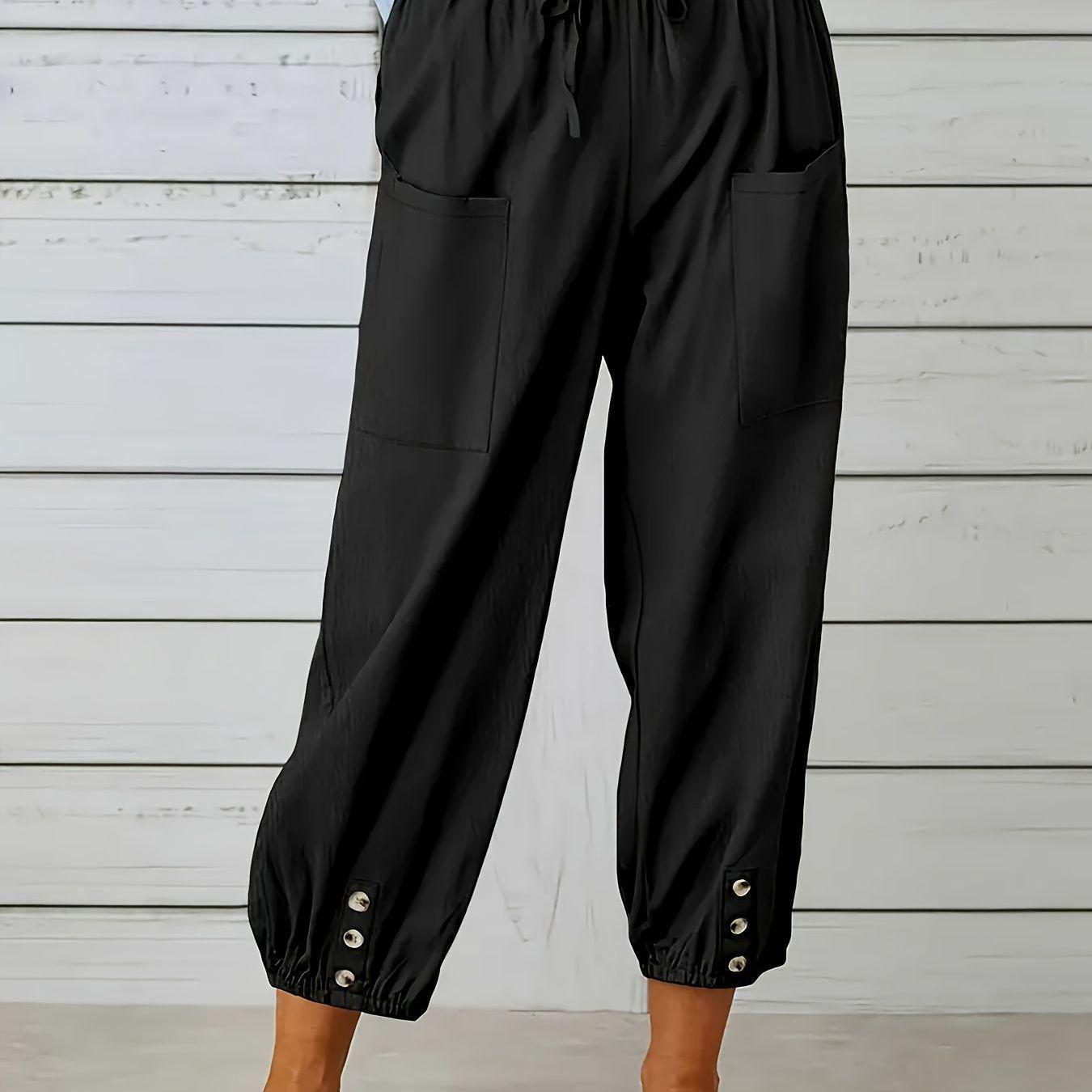 Plus Size Women s Casual Button-Decorated Elastic Waist Pants with Pockets 4XL чорний
Plus Size Women s Casual Button-Decorated Elastic Waist Pants with Pockets 4XL чорний