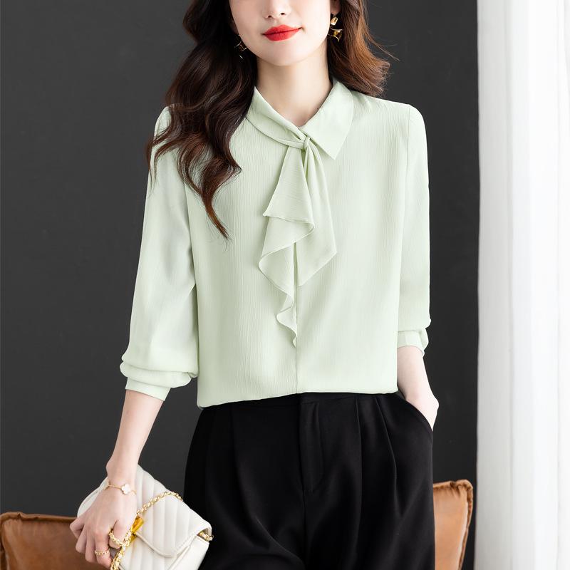Зеленая французская шифоновая рубашка для женщин - Дизайн с лентами весна 2025, Модная и омолаживающая блузка с длинным рукавом 3XL зелёный
Зеленая французская шифоновая рубашка для женщин - Дизайн с лентами весна 2025, Модная и омолаживающая блузка с длинным рукавом 3XL зелёный
