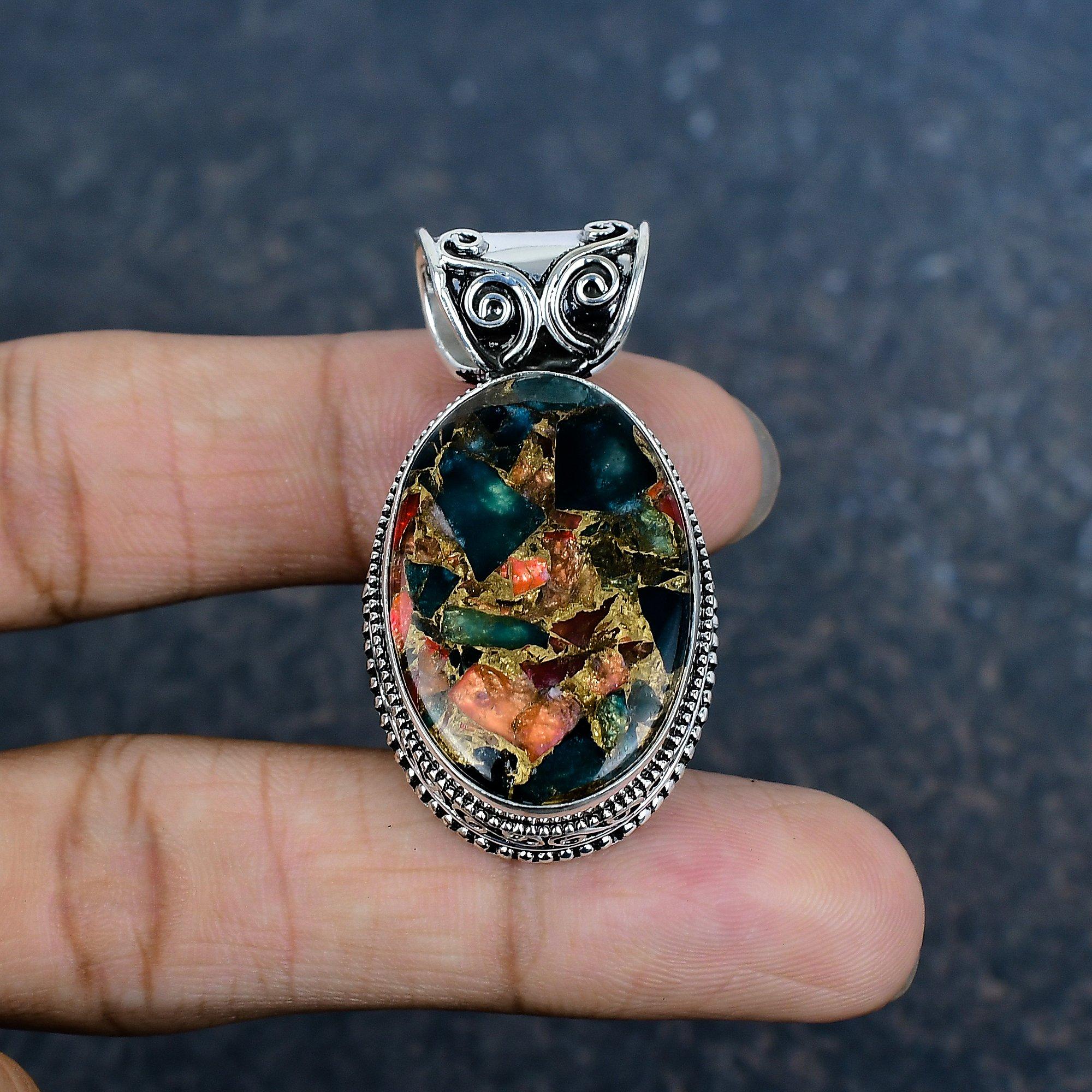 Медный кулон с мультитурмалином ручной работы, кулон из стерлингового серебра 925 пробы, красивый кулон, на День благодарения 1.77 Inches
Медный кулон с мультитурмалином ручной работы, кулон из стерлингового серебра 925 пробы, красивый кулон, на День благодарения 1.77 Inches