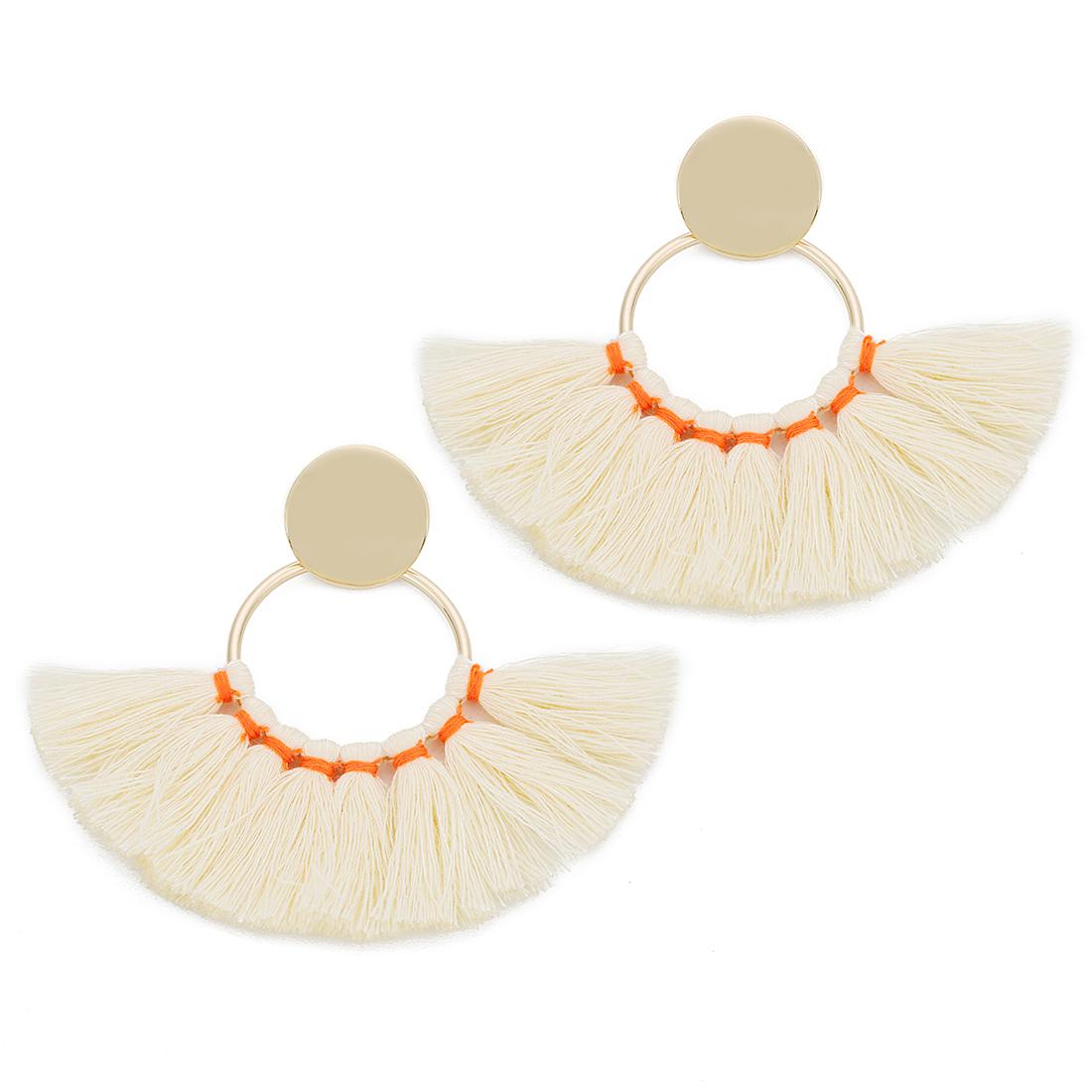 A Pair 72mm Tassel Earrings Round Gold Earhook Handwoven Colorful Fan Tassel Pendant Diy Women s Fashion Earrings Jewelry Gift бежевий
A Pair 72mm Tassel Earrings Round Gold Earhook Handwoven Colorful Fan Tassel Pendant Diy Women s Fashion Earrings Jewelry Gift бежевий