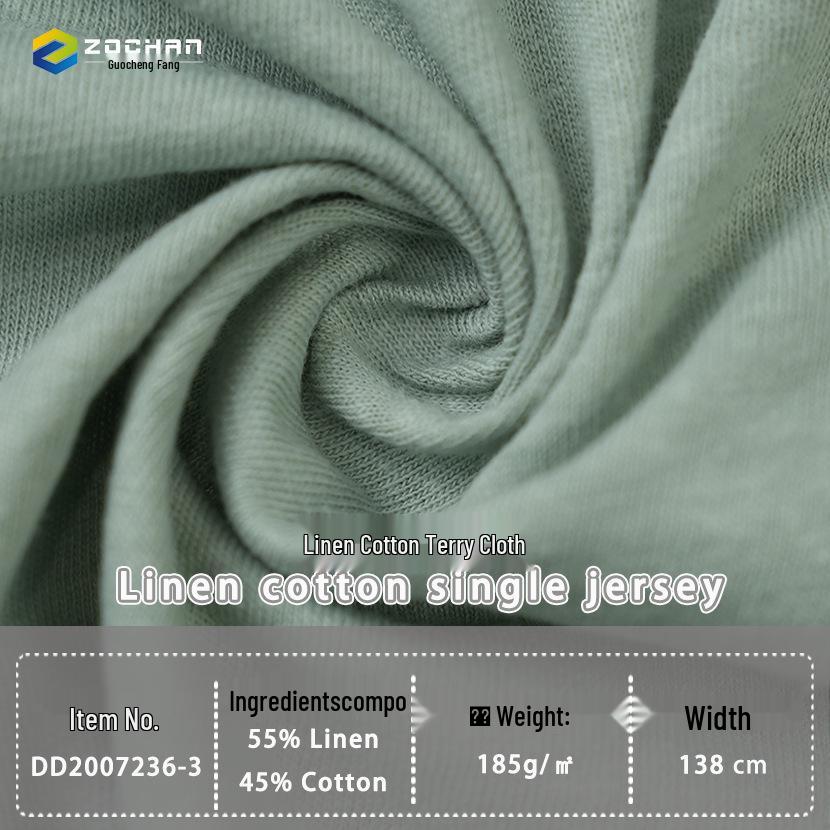 Light Green Linen-Cotton Blend Sweatshirt Fabric - Moisture-Wicking, Breathable, Thin Knit for Spring/Summer
Light Green Linen-Cotton Blend Sweatshirt Fabric - Moisture-Wicking, Breathable, Thin Knit for Spring/Summer