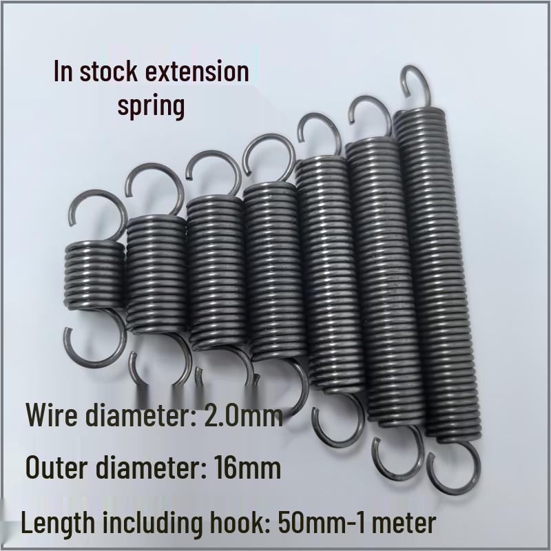 In-Stock Hook Extension Spring: 2.0mm Wire, 16mm Outer Diameter, 40-500mm Length Options Total length with hook
In-Stock Hook Extension Spring: 2.0mm Wire, 16mm Outer Diameter, 40-500mm Length Options Total length with hook