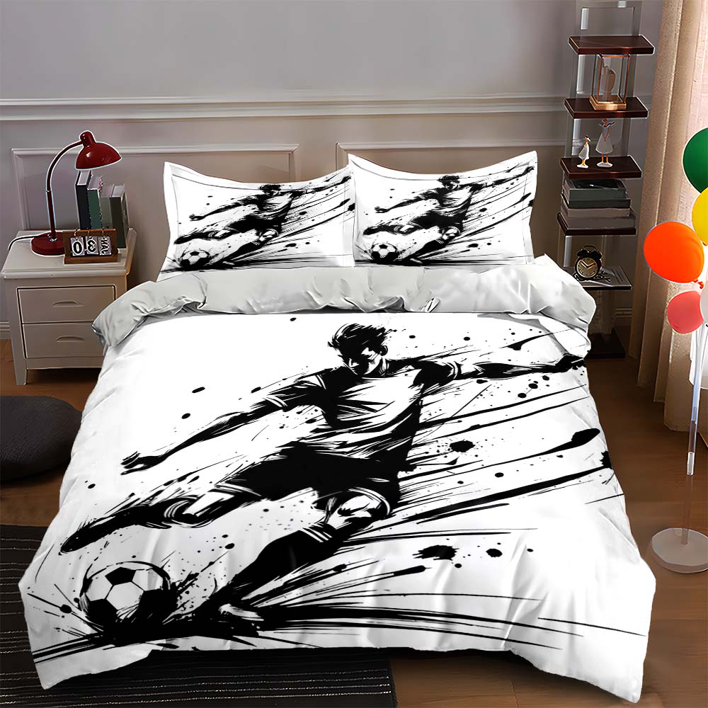 Soccer player and ball. Bedding sets Duvet cover sets Duvet covers Pillowcases(1 * Duvet Cover 2 * Pillowcases, without duvet insert) 135x200cm
Soccer player and ball. Bedding sets Duvet cover sets Duvet covers Pillowcases(1 * Duvet Cover 2 * Pillowcases, without duvet insert) 135x200cm