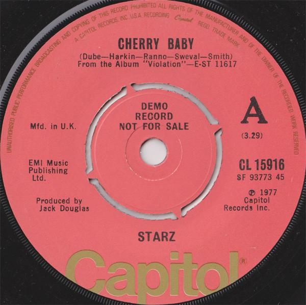 7inch Record STARZ - Cherry Baby CL15916PROMO Capitol Records 1977 UK Rock Used
7inch Record STARZ - Cherry Baby CL15916PROMO Capitol Records 1977 UK Rock Used