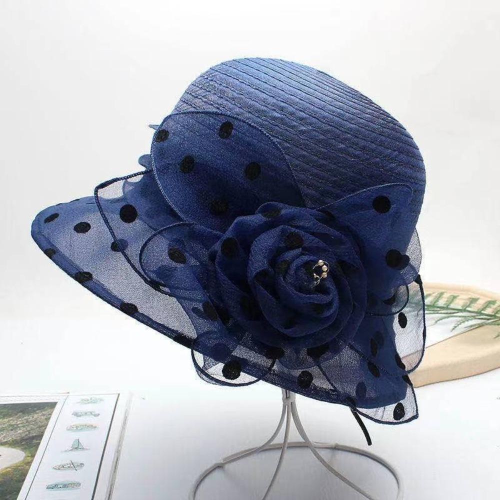 Elegant Polka Dot Sun Hat Solid Color Organza Basin Hat Breathable Sun Protection Bowler Hat темно-синий
Elegant Polka Dot Sun Hat Solid Color Organza Basin Hat Breathable Sun Protection Bowler Hat темно-синий