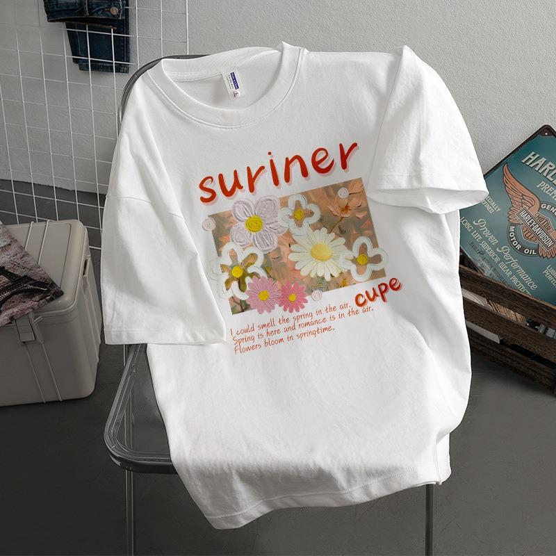 Cotton Loose Short-sleeved T-shirt Women s Summer Retro Printed Round Neck Top S
Cotton Loose Short-sleeved T-shirt Women s Summer Retro Printed Round Neck Top S