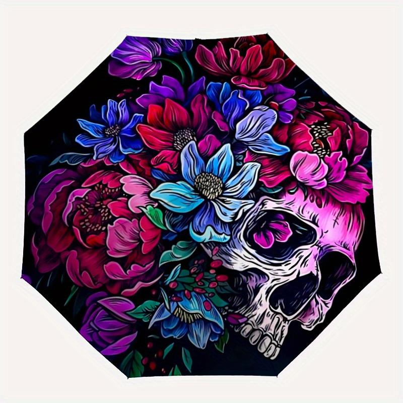 1pc Floral Skull Design Automatic Open/close Folding Umbrella, Compact Portable Travel Umbrella,Cute Umbrella, Durable Construction yy250804074
1pc Floral Skull Design Automatic Open/close Folding Umbrella, Compact Portable Travel Umbrella,Cute Umbrella, Durable Construction yy250804074