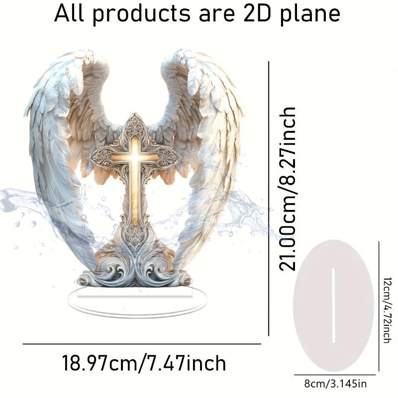 Bohemian Style 3mm Acrylic Angel Wing Cross - Hand-Painted 2D Wall Window Hanging Decor for Christmas Home Church Display
Bohemian Style 3mm Acrylic Angel Wing Cross - Hand-Painted 2D Wall Window Hanging Decor for Christmas Home Church Display