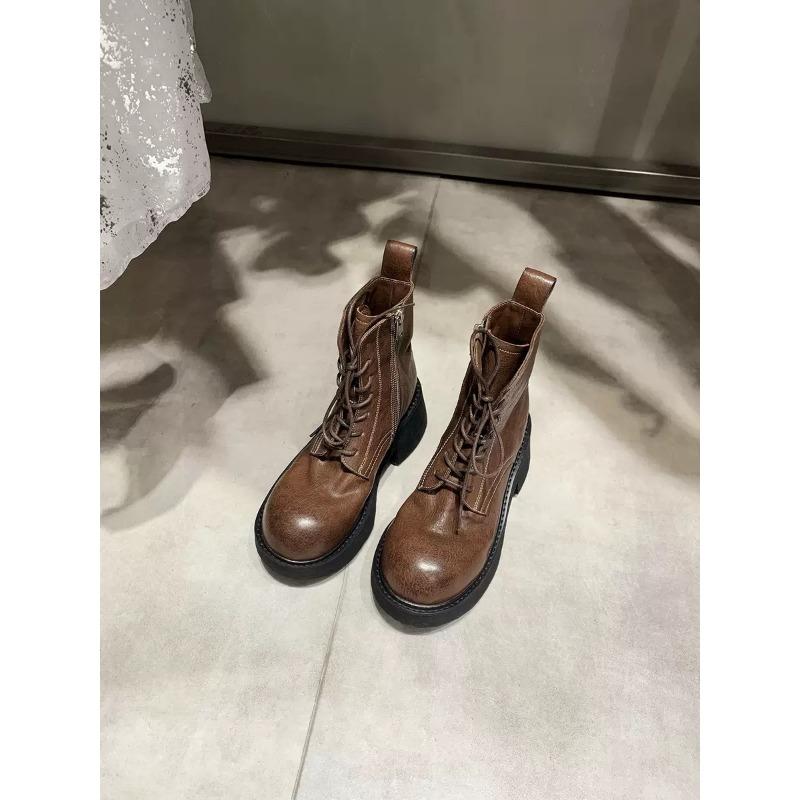Cowhide~ Washed Horse Leather Lace-up Coarse Heel Locomotive Boots Outdoor Short Boots Women s Platform Martin Boots 40
Cowhide~ Washed Horse Leather Lace-up Coarse Heel Locomotive Boots Outdoor Short Boots Women s Platform Martin Boots 40