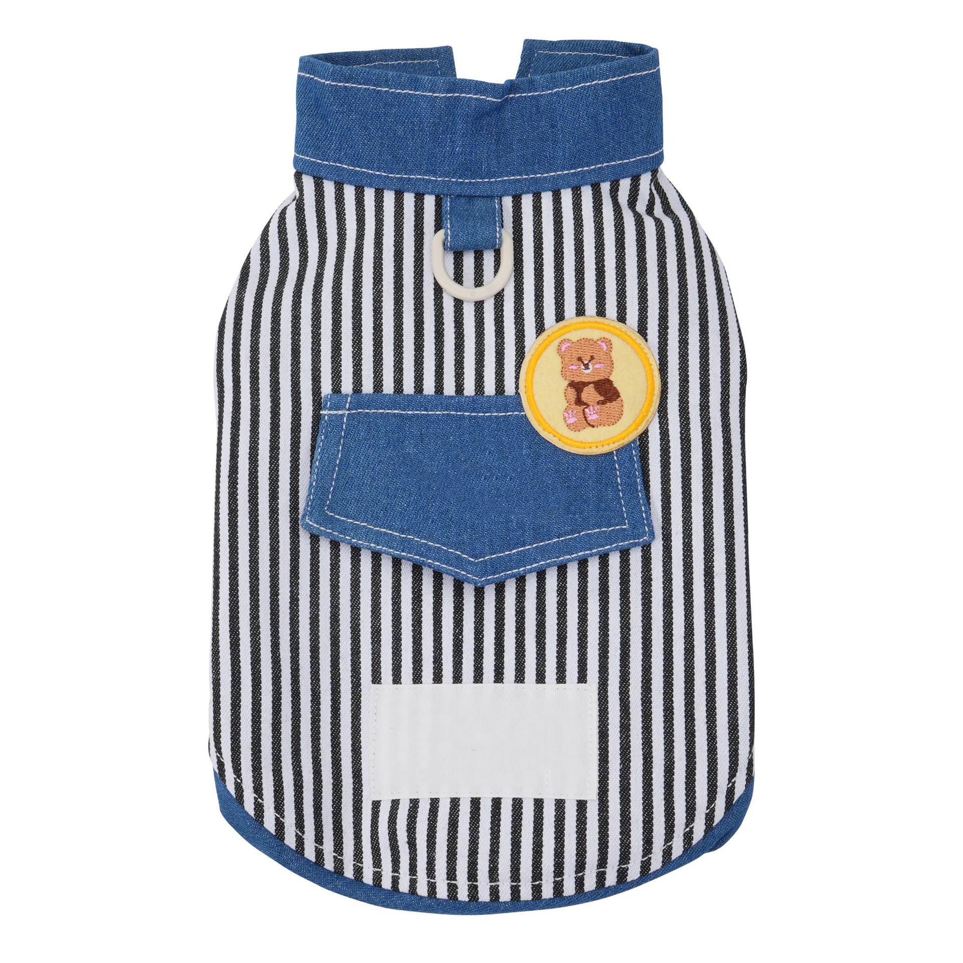 Striped Denim Dog Shirt, Cute Bear Embroidery Pet Vest With D-Ring, Breathable Puppy Clothes For Small Dogs L темно-синий
Striped Denim Dog Shirt, Cute Bear Embroidery Pet Vest With D-Ring, Breathable Puppy Clothes For Small Dogs L темно-синий
