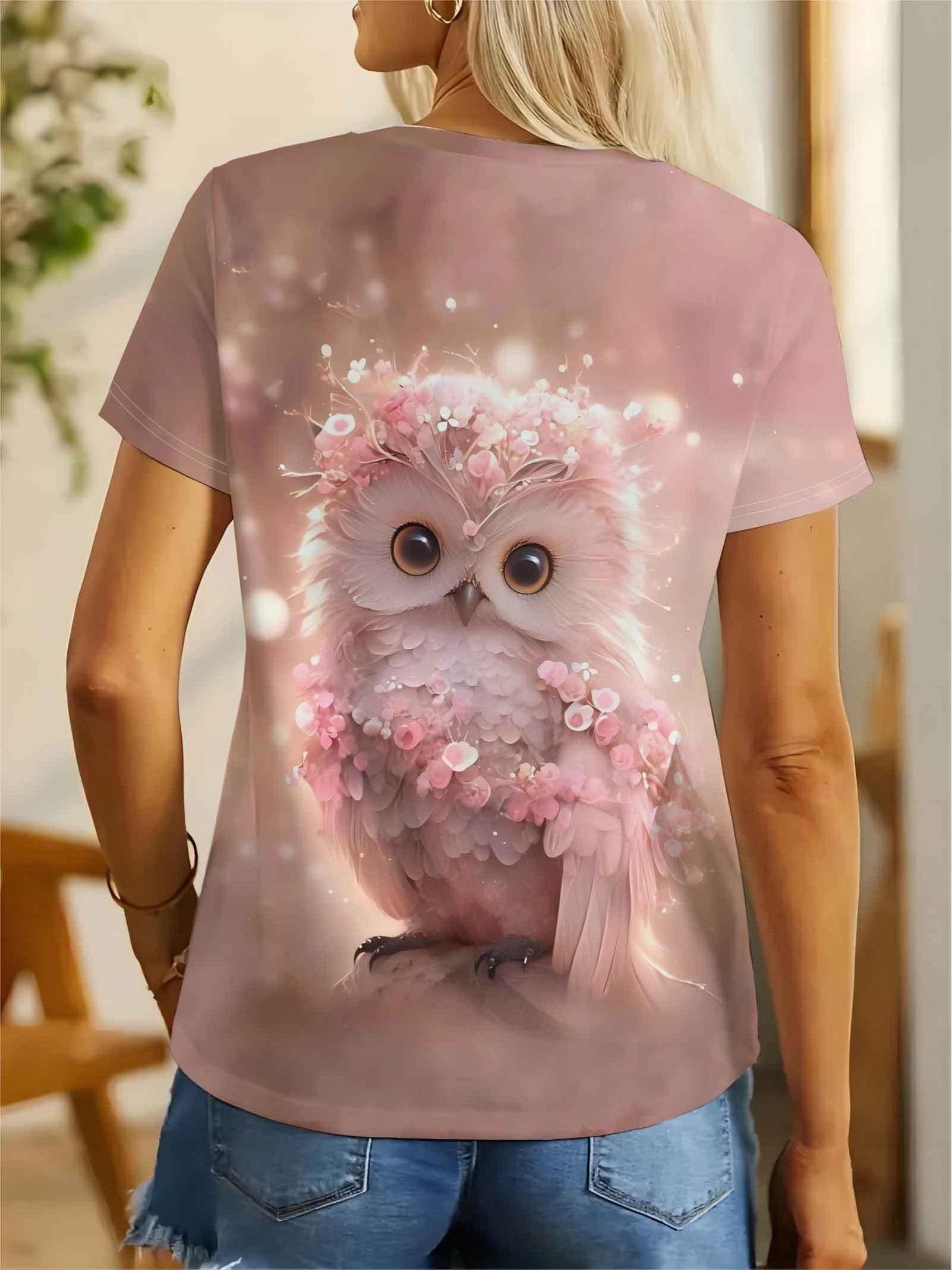 Women s Crew Neck T-Shirt - Short Sleeve Blouse-Compatible Suitable for Spring Summer Fall Casual Wear. Sweet Pink Floral Owl Print. Skin-Friendly Mac XL дубильна кора
Women s Crew Neck T-Shirt - Short Sleeve Blouse-Compatible Suitable for Spring Summer Fall Casual Wear. Sweet Pink Floral Owl Print. Skin-Friendly Mac XL дубильна кора