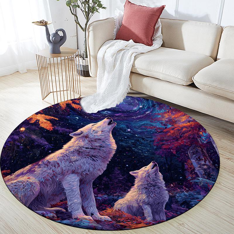 Two White Wolves,Round Area Rug,Carpet Rug for Living Room Bedroom Sofa Playroom Decor,Non-slip Floor Mat 80cmx80cm
Two White Wolves,Round Area Rug,Carpet Rug for Living Room Bedroom Sofa Playroom Decor,Non-slip Floor Mat 80cmx80cm