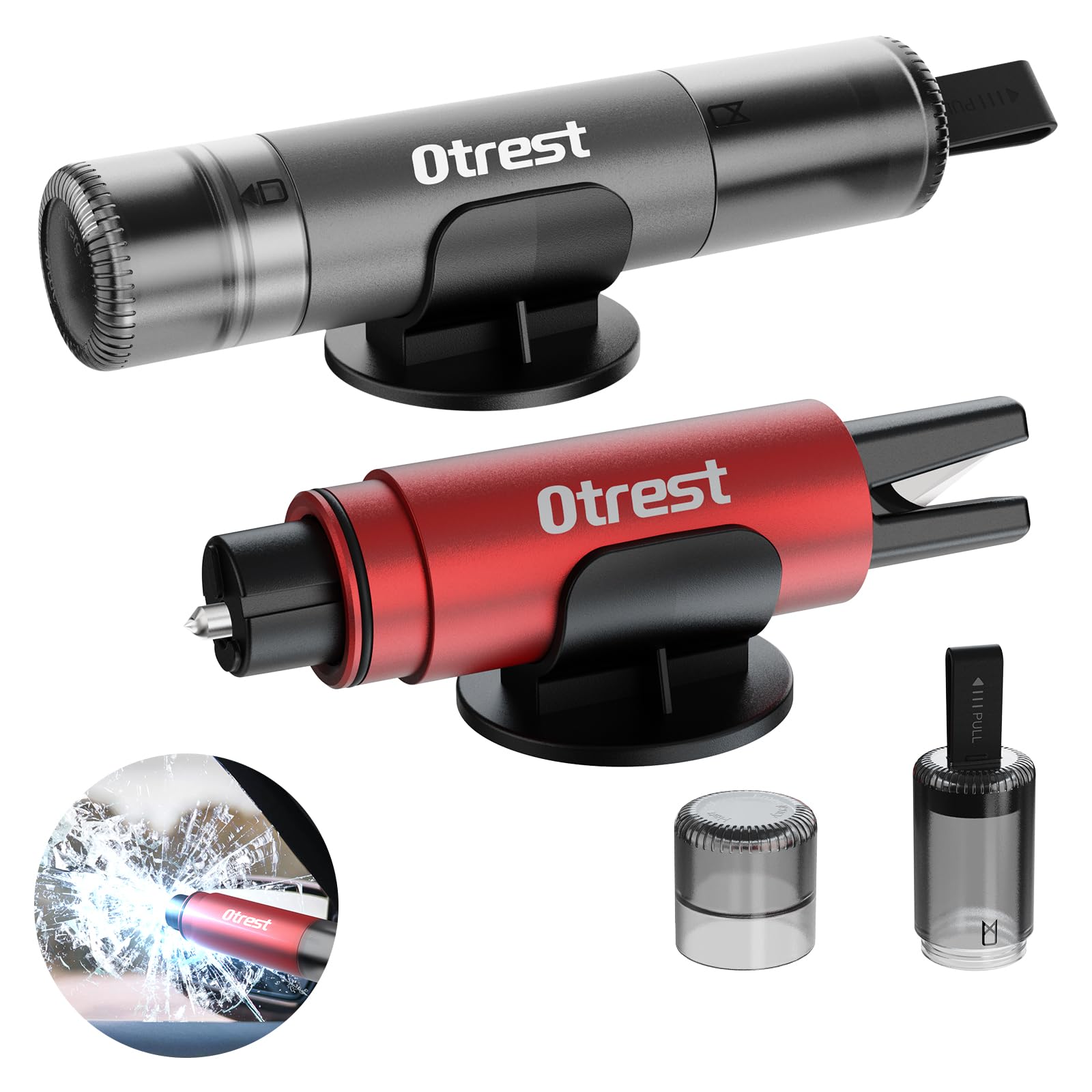 OTREST 2 Pieces Emergency Escape Hammer 2in1-1 Second Glass Breaking Escape Hammer & Seatbelt Cutter Car Safety Hammer Red + Silver
OTREST 2 Pieces Emergency Escape Hammer 2in1-1 Second Glass Breaking Escape Hammer & Seatbelt Cutter Car Safety Hammer Red + Silver