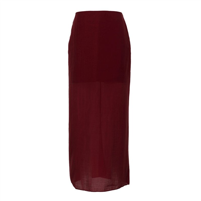 Solid Color High Waisted Hip Hugging Skirt Pure Color High Waist Sheath Skirt Burgundy L
Solid Color High Waisted Hip Hugging Skirt Pure Color High Waist Sheath Skirt Burgundy L