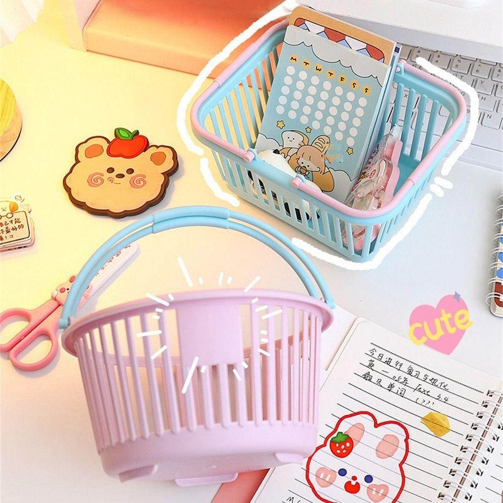 Round Macaron Plastic Storage Basket Folding Handle Mini Desktop Storage Basket Stationery
Round Macaron Plastic Storage Basket Folding Handle Mini Desktop Storage Basket Stationery