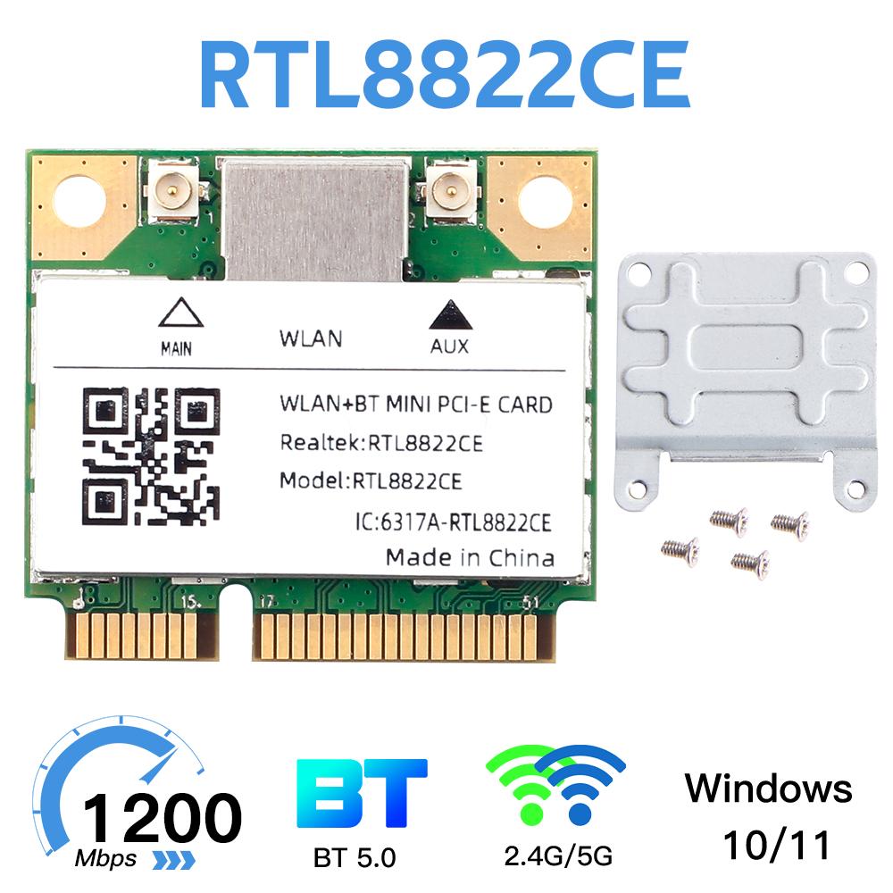 Дводіапазонна 1200 Мбіт/с WiFi карта RTL8822CE - Half Mini PCIe BT 5.0 Мережева карта для ноутбука
Дводіапазонна 1200 Мбіт/с WiFi карта RTL8822CE - Half Mini PCIe BT 5.0 Мережева карта для ноутбука