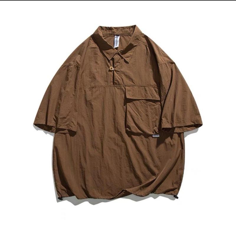 Men Half Zip Pullover Short Sleeve Shirt Casual Loose Breathable Lightweight Streetwear Summer Top M коричневий
Men Half Zip Pullover Short Sleeve Shirt Casual Loose Breathable Lightweight Streetwear Summer Top M коричневий