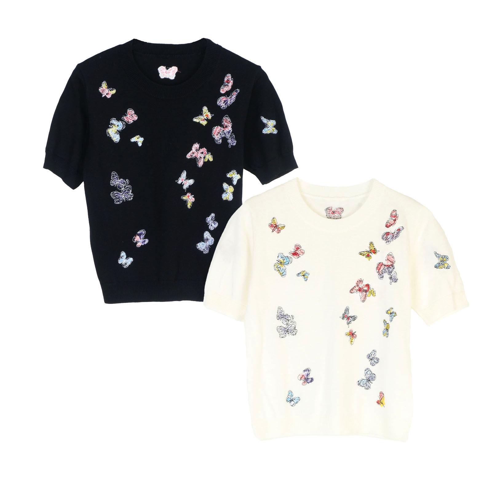 2025 Spring/Summer Embroidered Butterfly Round Neck Short Sleeve Knitted Women s Top Small
2025 Spring/Summer Embroidered Butterfly Round Neck Short Sleeve Knitted Women s Top Small