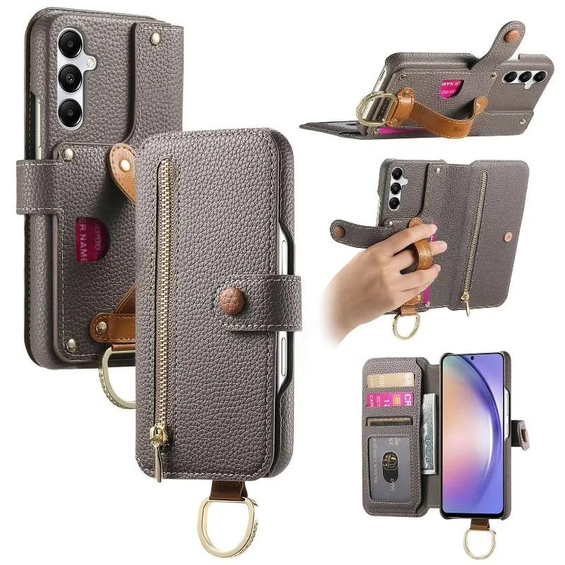 Leather with Wrist Strap Phone Case Wallet Card Slot for Samsung S25 Edge S24 Ultra S23 S22 Plus S21FE A07 A17 A56 A36 A26 A16 Galaxy S24 сірий колір
Leather with Wrist Strap Phone Case Wallet Card Slot for Samsung S25 Edge S24 Ultra S23 S22 Plus S21FE A07 A17 A56 A36 A26 A16 Galaxy S24 сірий колір
