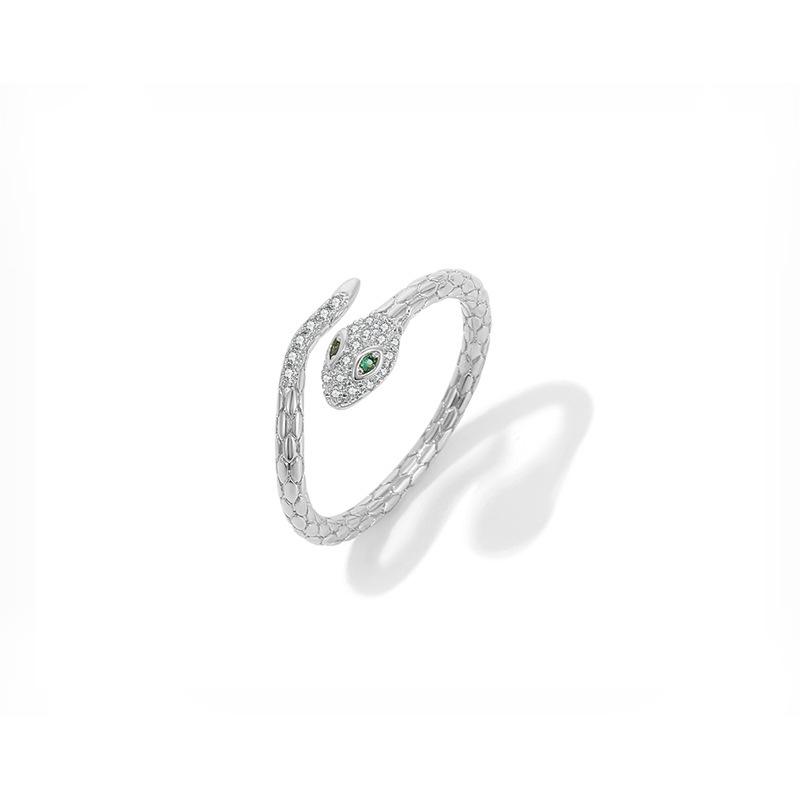 Trendy snake open ring - punk style serpent green eye ring
Trendy snake open ring - punk style serpent green eye ring