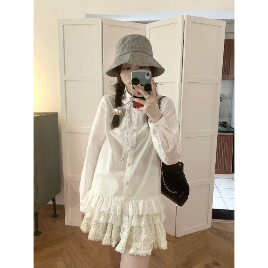 Layering Expert White Doll Collar Shirt with Lace Trim Hem S белый
Layering Expert White Doll Collar Shirt with Lace Trim Hem S белый