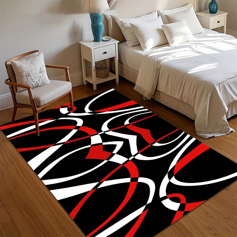 Area Rug Carpet Soft Non Slip Black White Red Flowing Curve Abstract Floor Mat for Nursery Living Room Kids Room Home Decor 40cm x 60cm
Area Rug Carpet Soft Non Slip Black White Red Flowing Curve Abstract Floor Mat for Nursery Living Room Kids Room Home Decor 40cm x 60cm